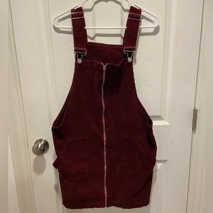 Maroon overall dress